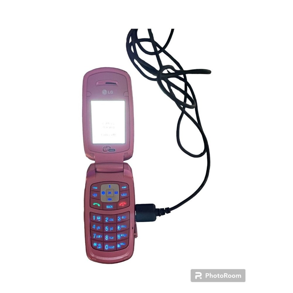 LG LX165 Flare virgin Cellular Phone Pink Bundle